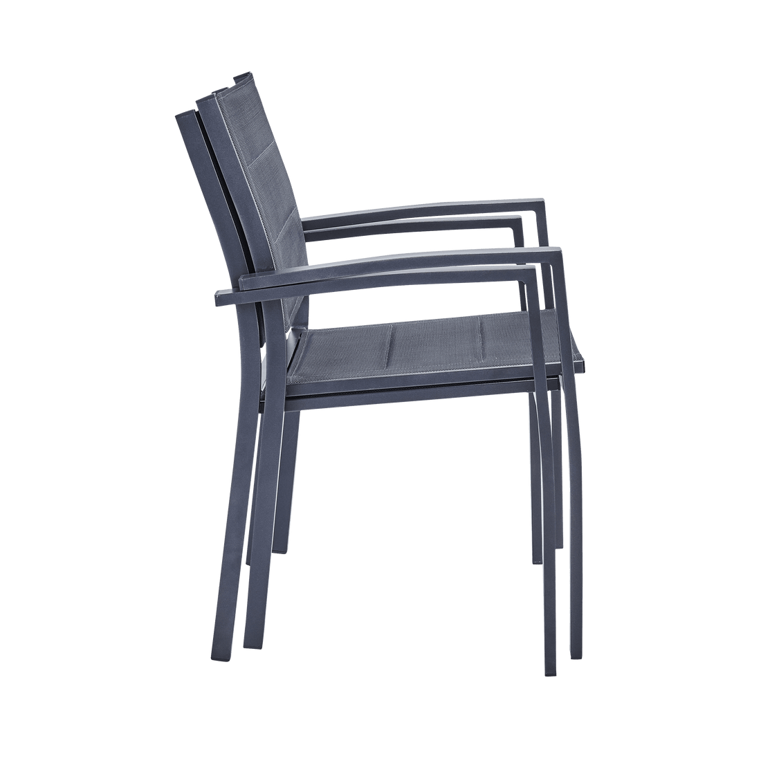 ORION BETA II NATERIAL Chair with armrests aluminum and textilene, padded, anthracite