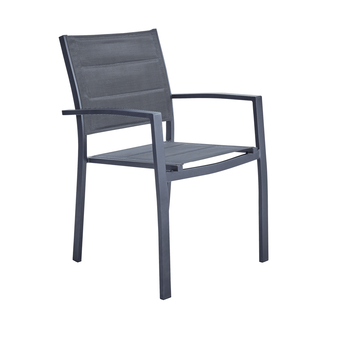 ORION BETA II NATERIAL Chair with armrests aluminum and textilene, padded, anthracite