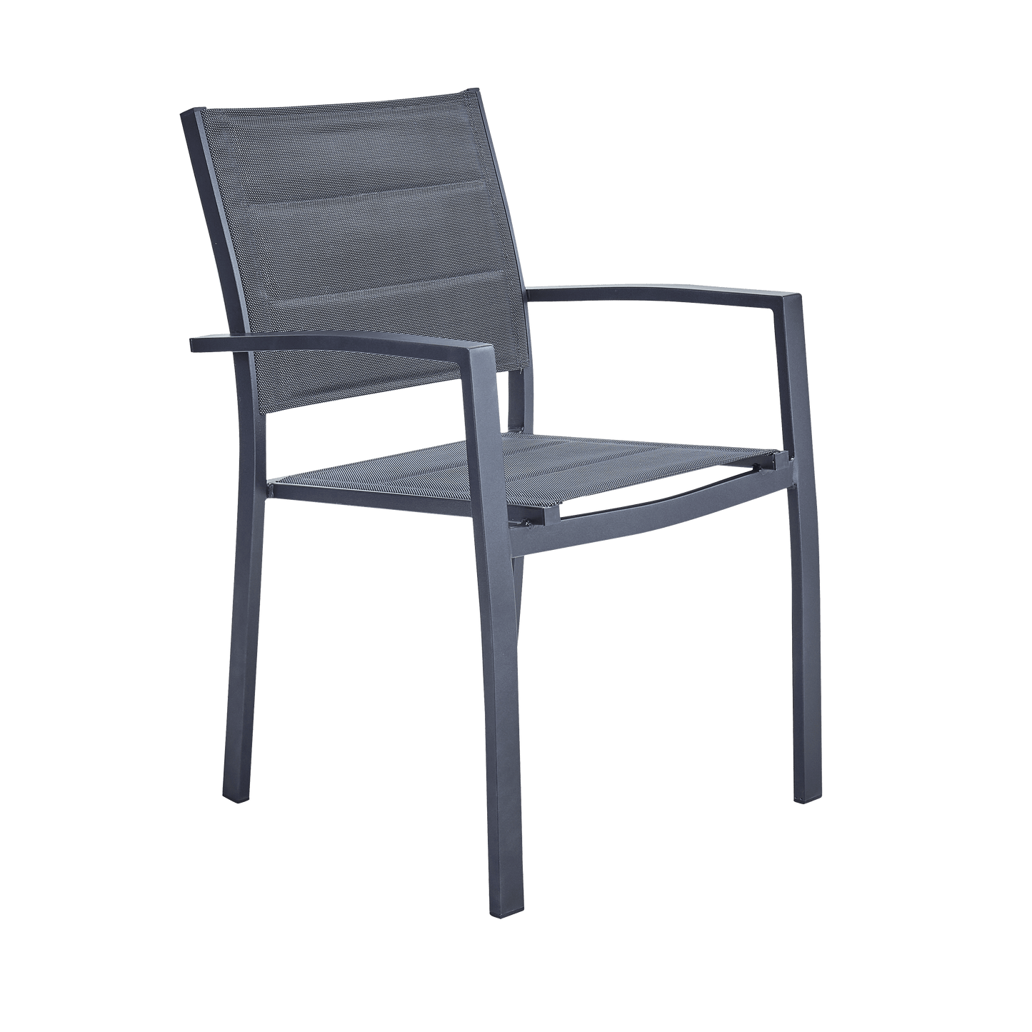 ORION BETA II NATERIAL Chair with armrests aluminum and textilene, padded, anthracite