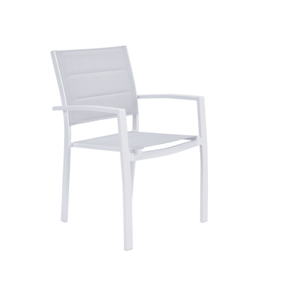 ORION BETA II NATERIAL Chair with armrests aluminum and textilene, padded, white - best price from Maltashopper.com BR500013574