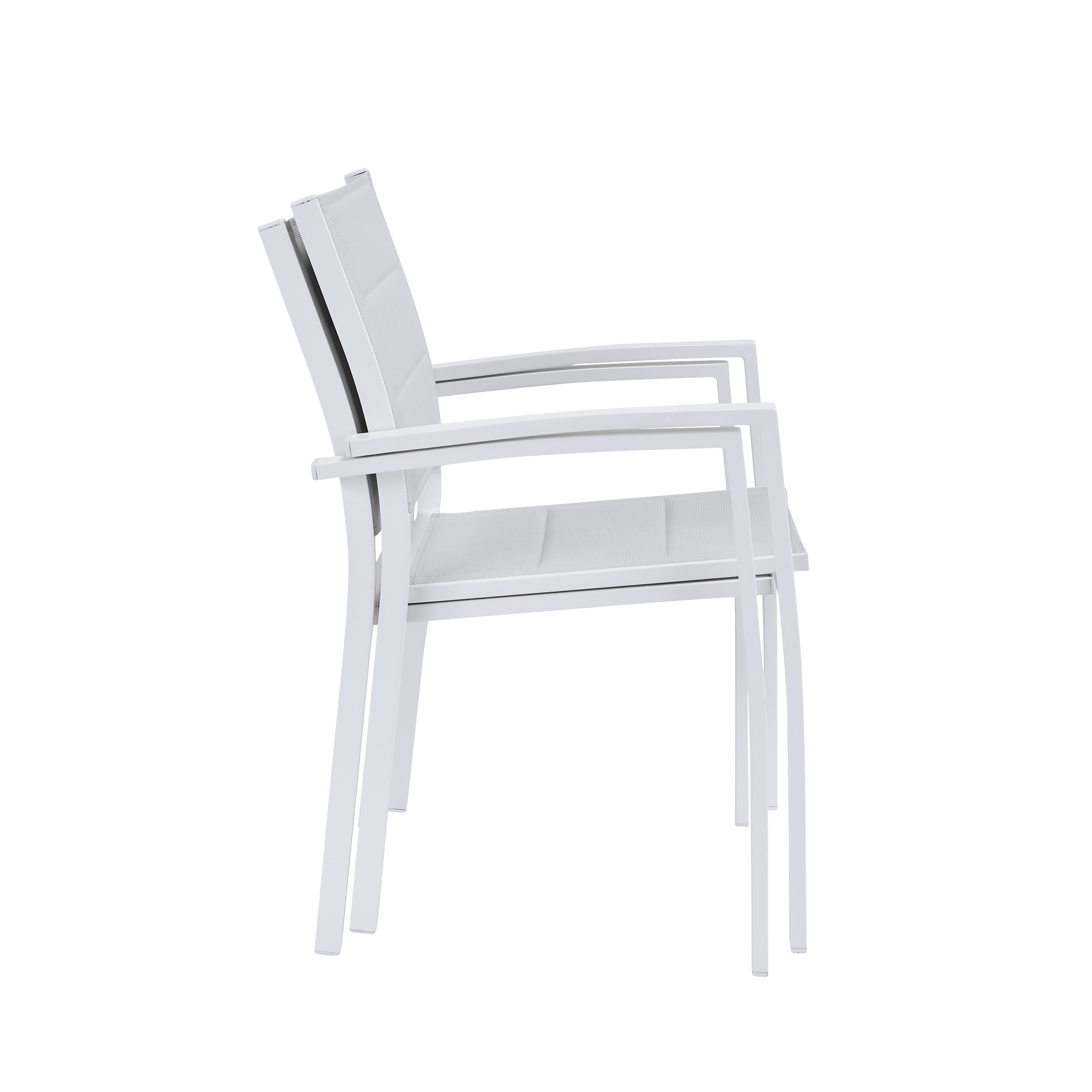 ORION BETA II NATERIAL Chair with armrests aluminum and textilene, padded, white