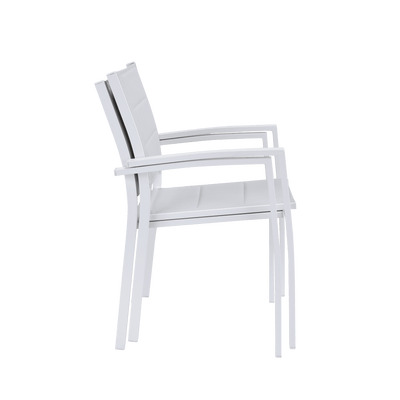ORION BETA II NATERIAL Chair with armrests aluminum and textilene, padded, white - best price from Maltashopper.com BR500013574
