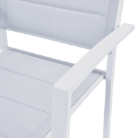 ORION BETA II NATERIAL Chair with armrests aluminum and textilene, padded, white