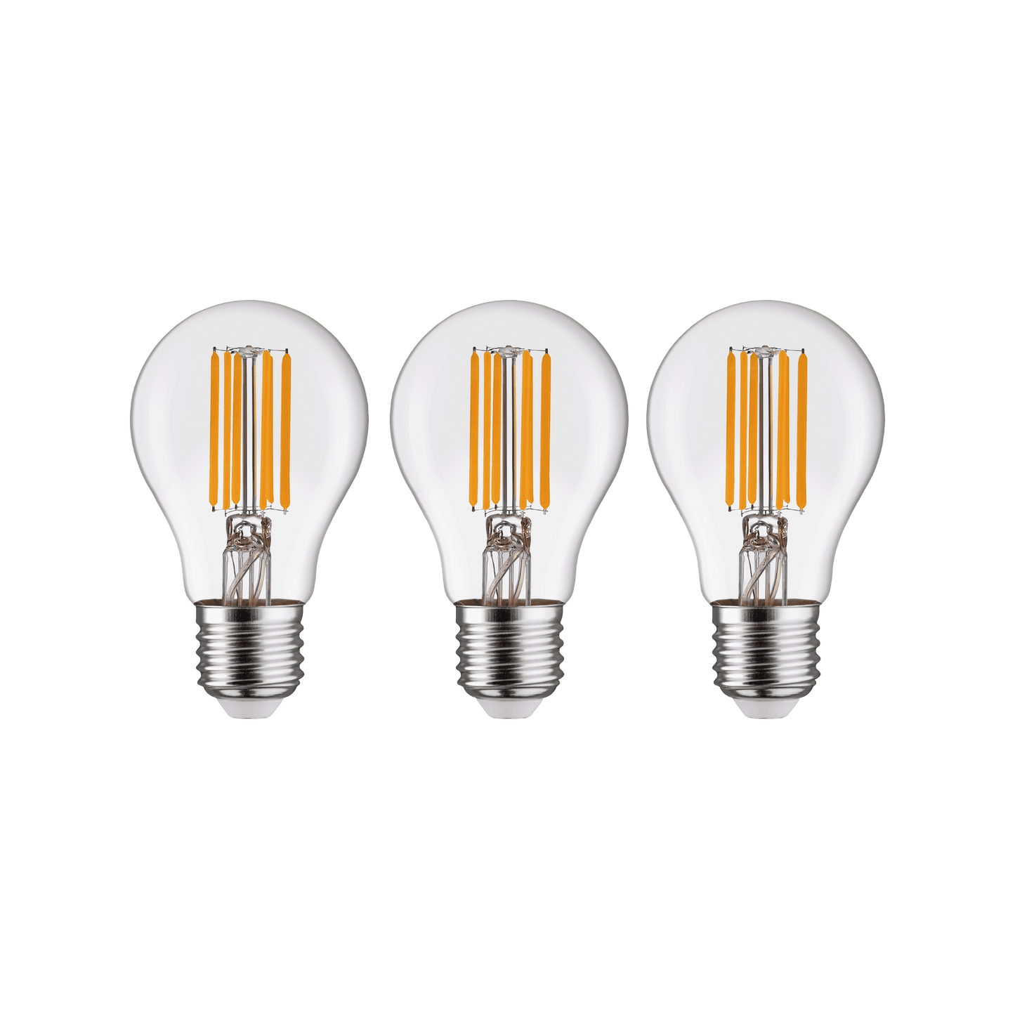 Bricocenter 3 LED BULBS E27=100W DROP TRANSPARENT NATURAL LIGHT