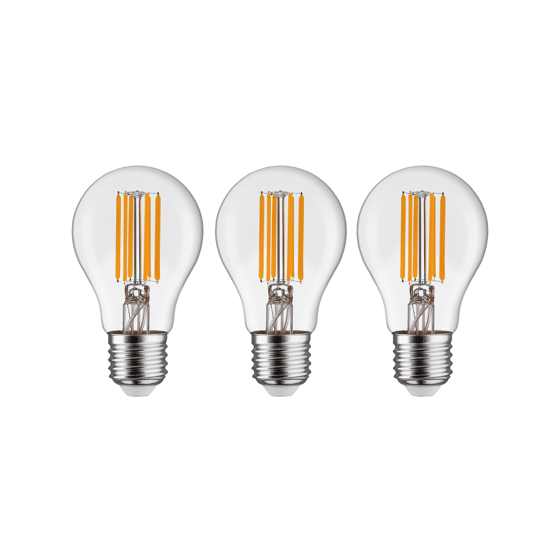 Bricocenter 3 LED BULBS E27=100W DROP TRANSPARENT NATURAL LIGHT