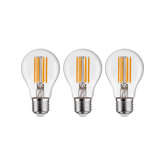 Bricocenter 3 LED BULBS E27=100W DROP TRANSPARENT NATURAL LIGHT