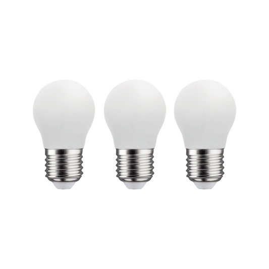 Bricocenter 3 LED BULBS E27=40W FROSTED SPHERE NATURAL LIGHT