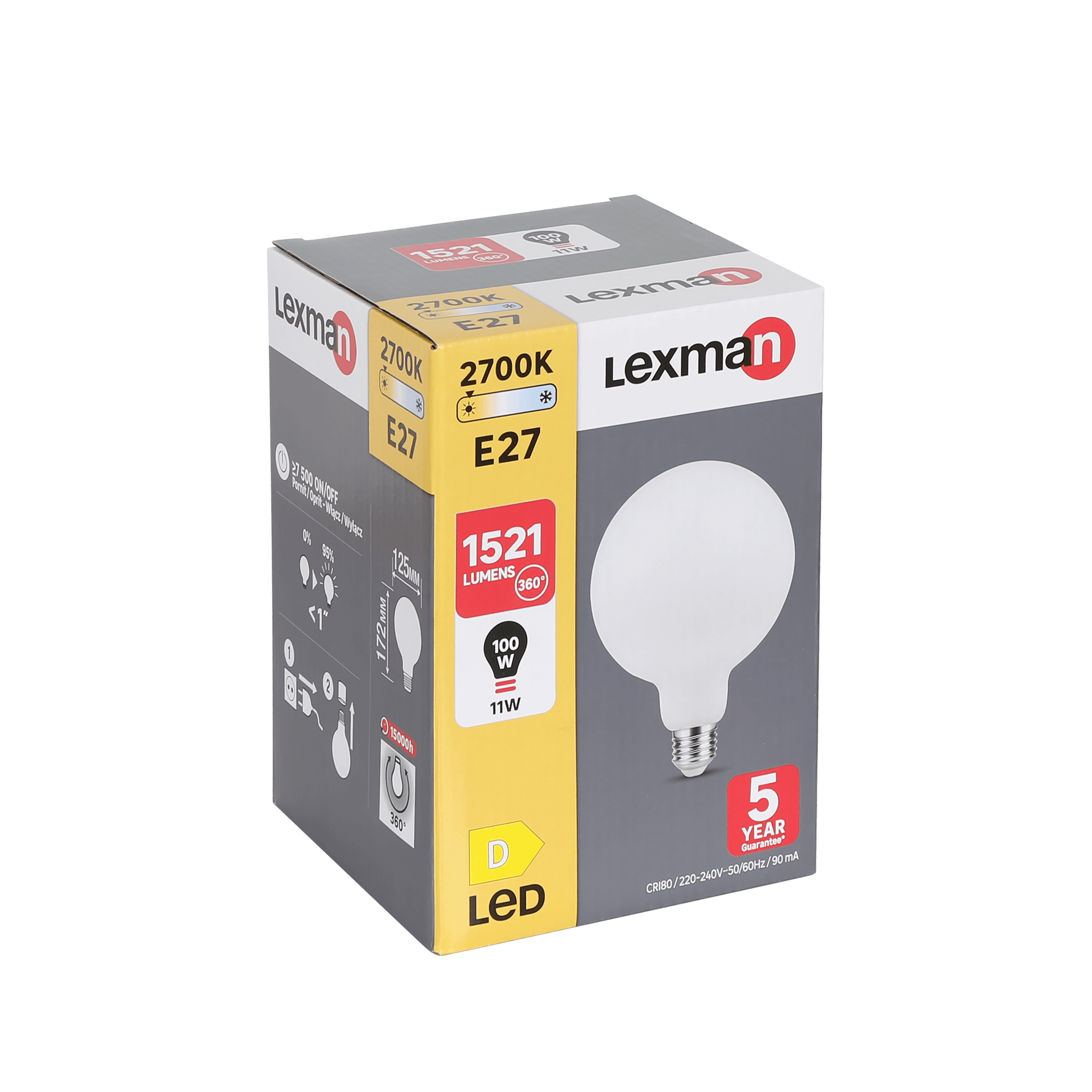 Bricocenter LED BULB E27=100W GLOBE LARGE FROSTED WARM LIGHT