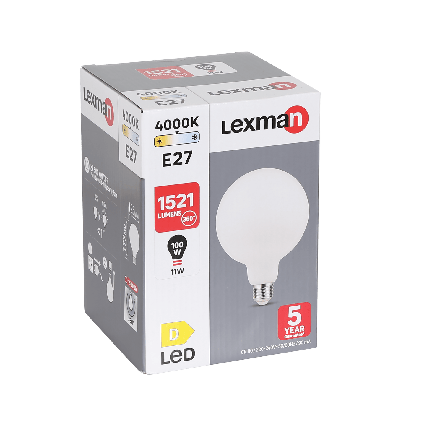 Bricocenter LED BULB E27=100W GLOBE LARGE FROSTED NATURAL LIGHT