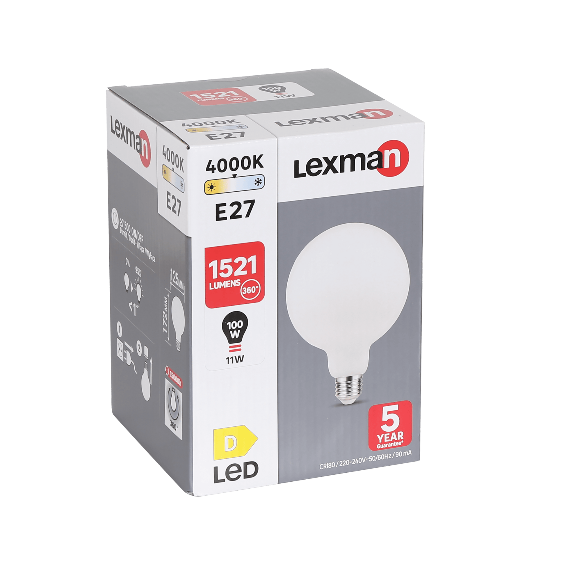 Bricocenter LED BULB E27=100W GLOBE LARGE FROSTED NATURAL LIGHT