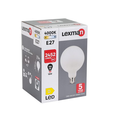 LED BULB E27=150W GLOBE LARGE FROSTED NATURAL LIGHT - best price from Maltashopper.com BR420002618