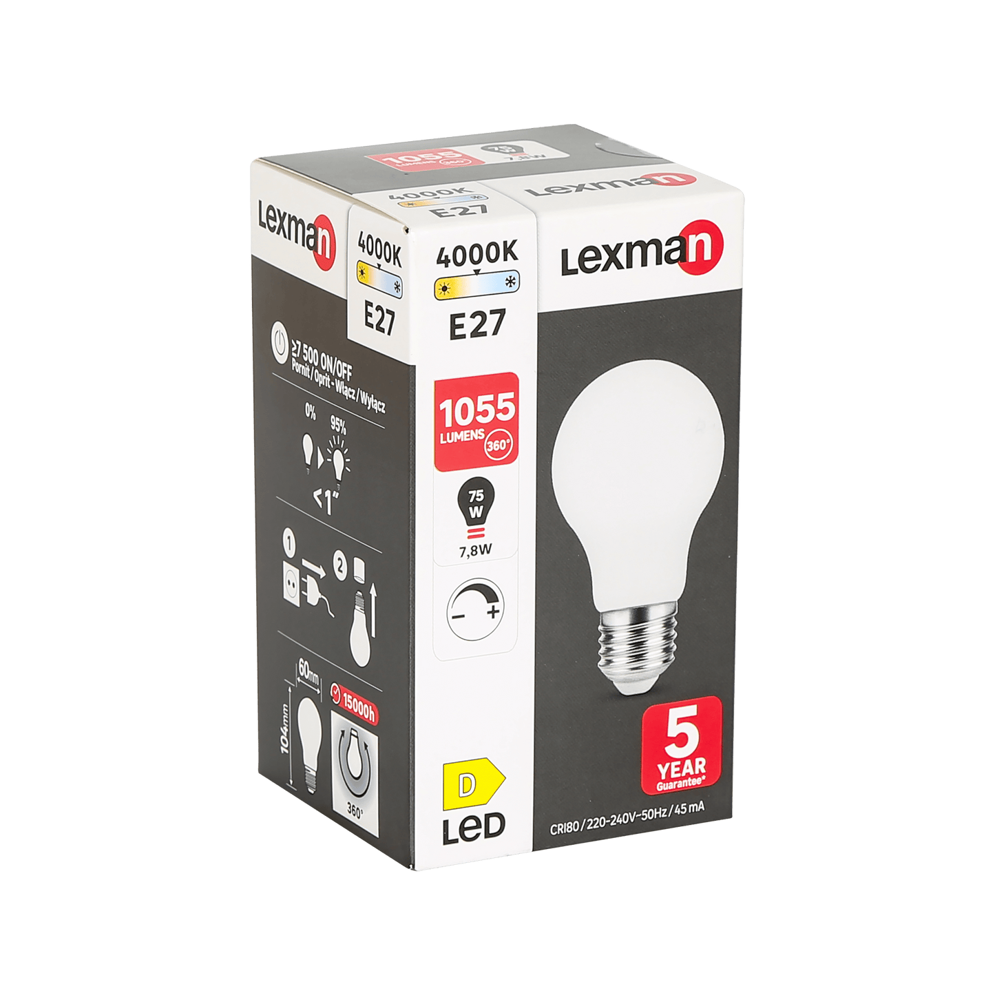 Bricocenter LED BULB E27=75W FROSTED DROP DIMMABLE NATURAL LIGHT