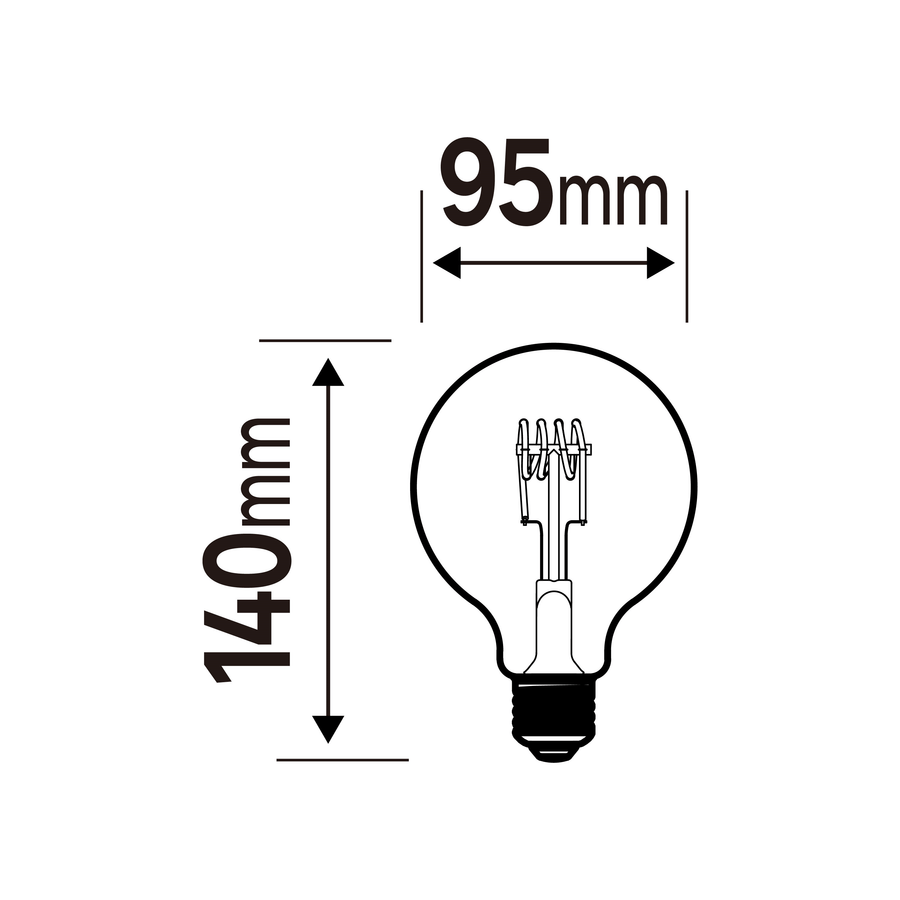 Bricocenter LED BULB E27=100W GLOBE LARGE TRANSPARENT WARM LIGHT