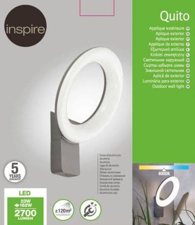 Bricocenter QUITO - grey aluminium 28.7x24x15.4cm LED 23W natural light IP54