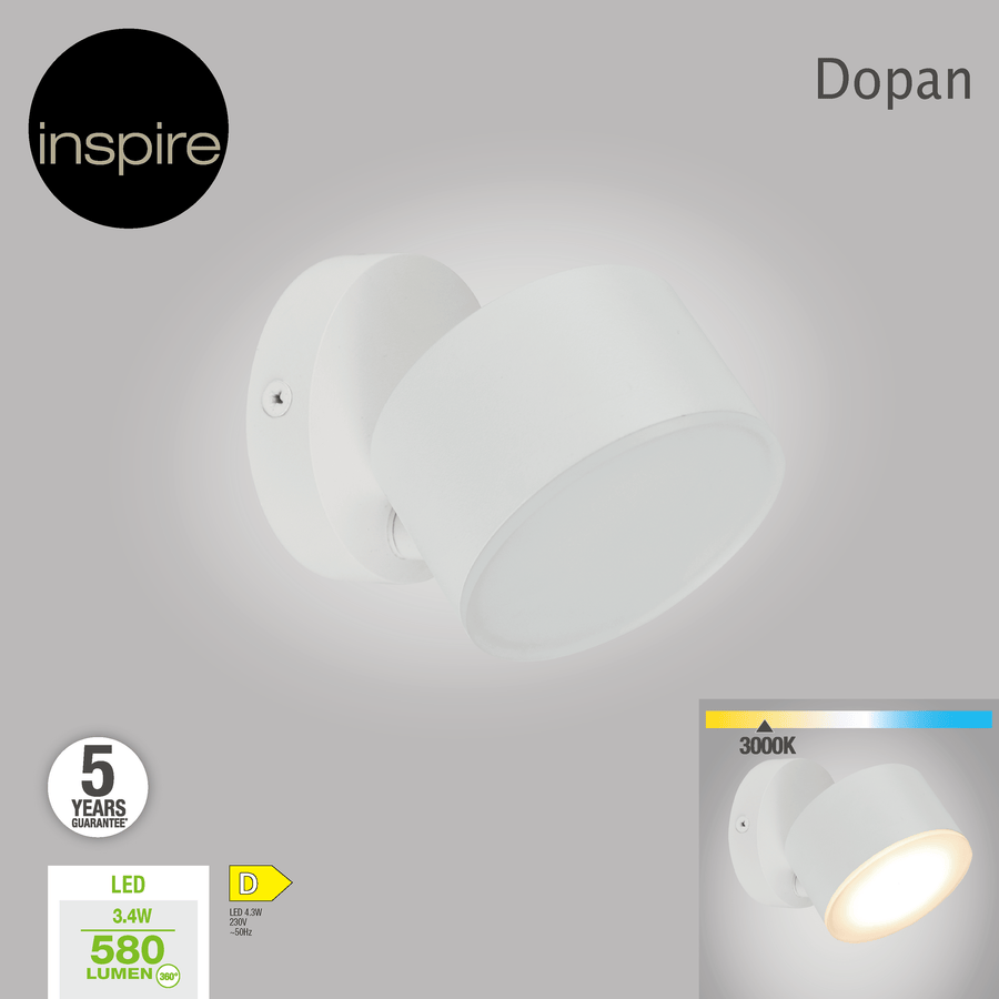 Bricocenter DOPAN ACRYLIC WHITE 7x6x7CM LED 5W WARM LIGHT FLOOR LIGHT