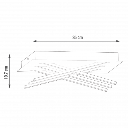Bricocenter OTOK CEILING LAMP METAL CHROME 35X10.7 CM LED 6X3.5W NATURAL LIGHT