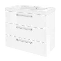 CABINET REMIX 90 3 DRAWERS GLOSSY WHITE L90 H58 P46 - best price from Maltashopper.com BR430008749