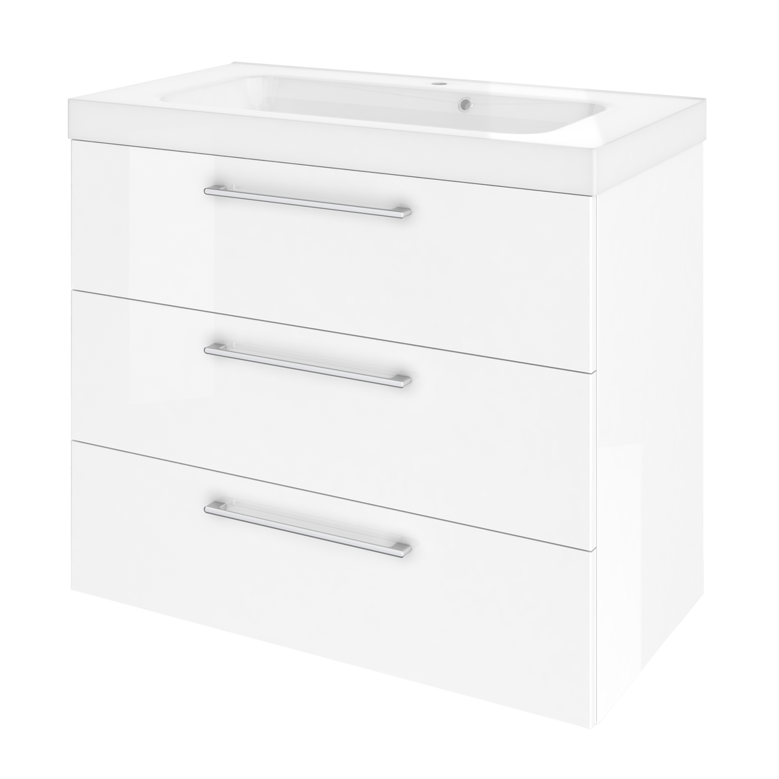 CABINET REMIX 90 3 DRAWERS GLOSSY WHITE L90 H58 P46