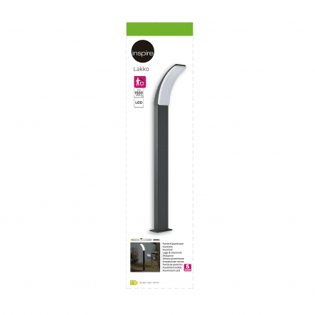 LAKKO - lamp aluminium grey 96x22x12cm LED 11W natural light IP44