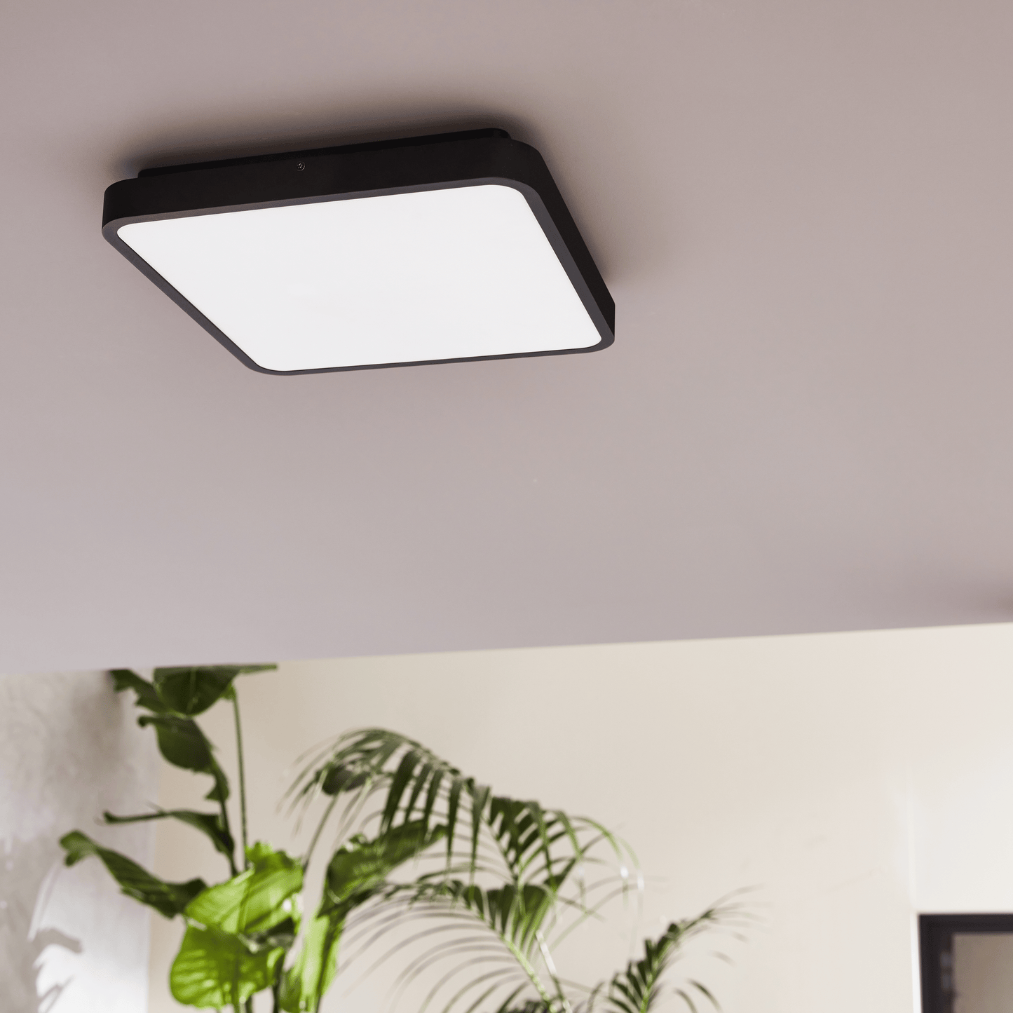 Bricocenter PONOCA ALUMINIUM CEILING LAMP BLACK 30X5X30CM LED 1800LM NATURAL LIGHT IP44