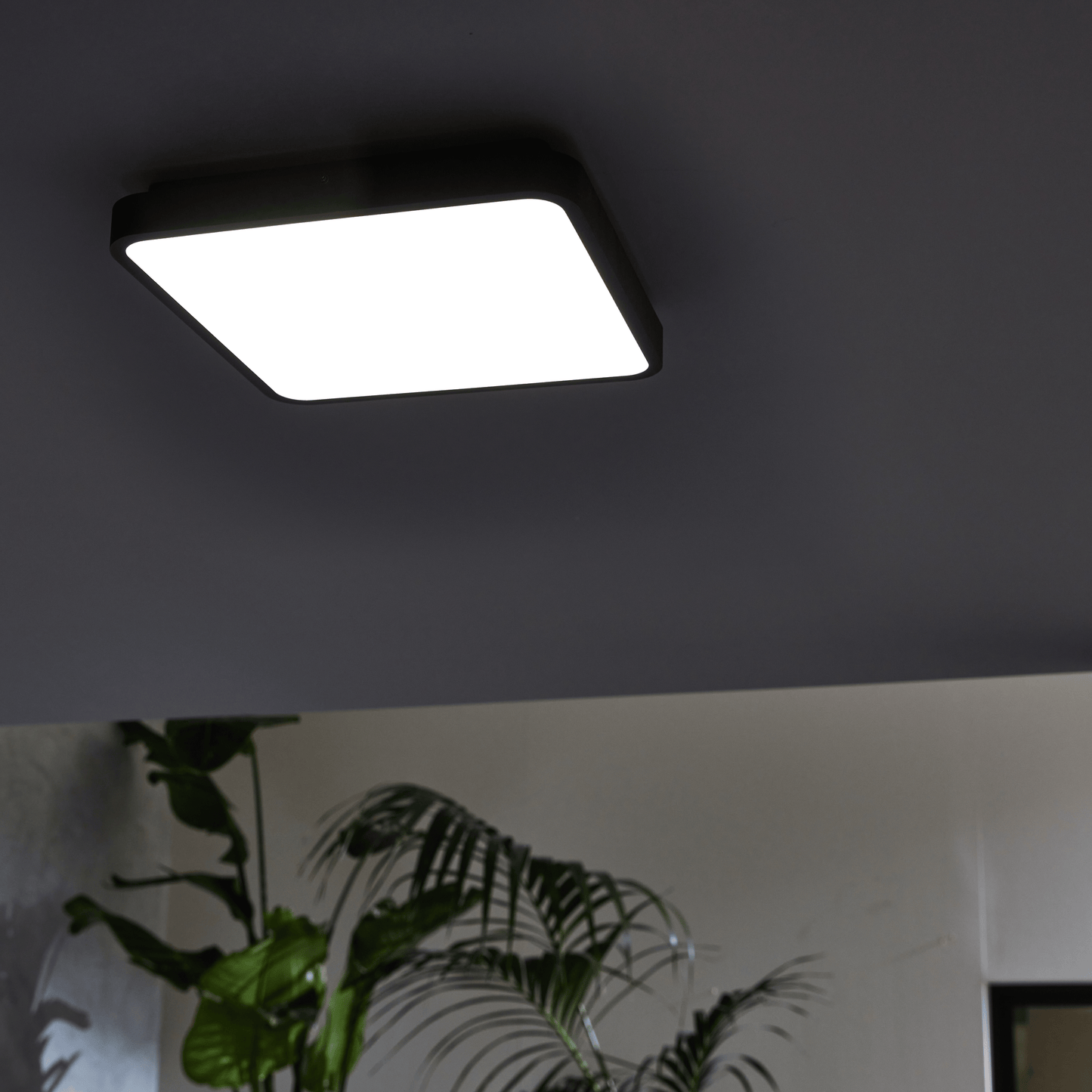 Bricocenter PONOCA ALUMINIUM CEILING LAMP BLACK 30X5X30CM LED 1800LM NATURAL LIGHT IP44