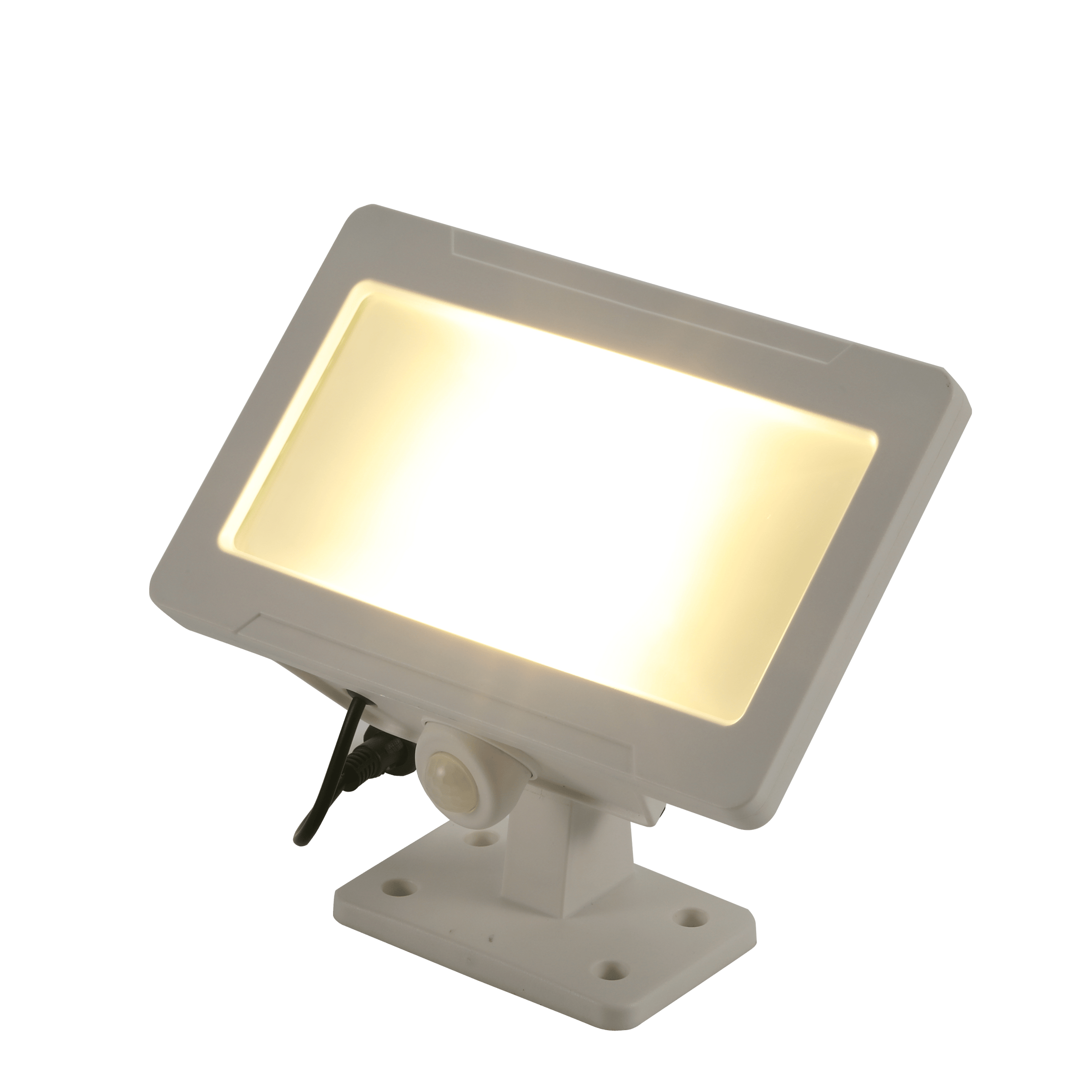 Bricocenter THOS SOLAR PROJECTOR ALUMINIUM WHITE 19.5X11.5X27CM 1000LM WITH IP MOTION SENSOR
