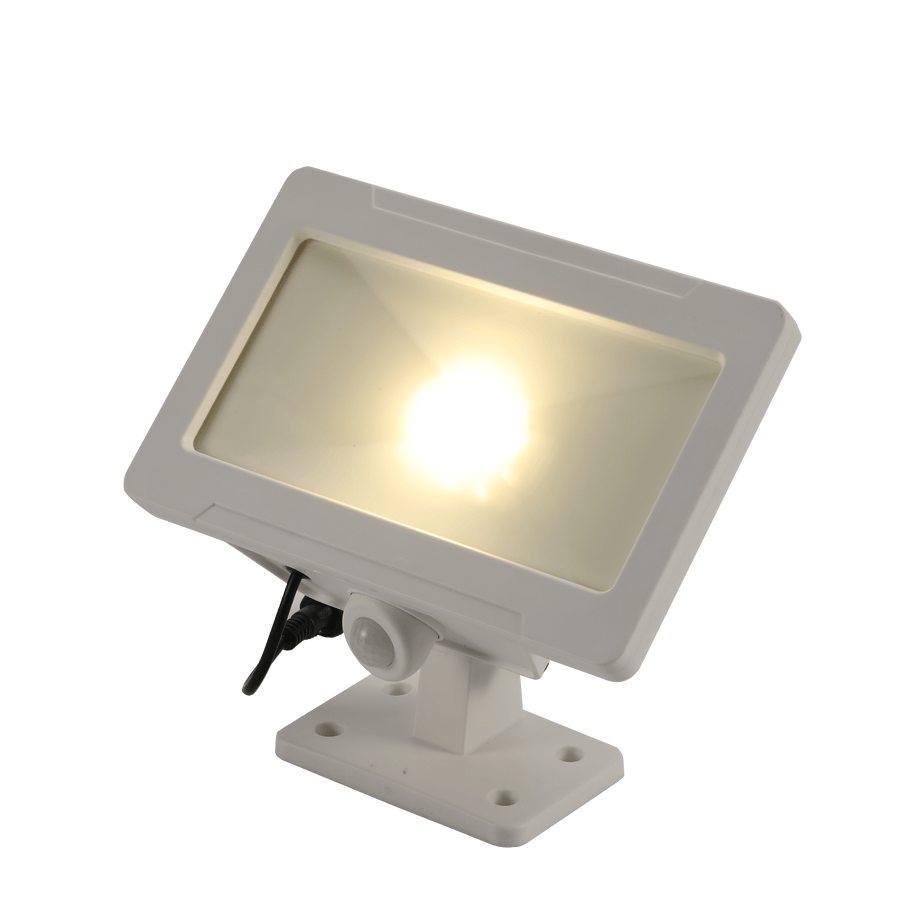 Bricocenter THOS SOLAR PROJECTOR ALUMINIUM WHITE 19.5X11.5X27CM 1000LM WITH IP MOTION SENSOR