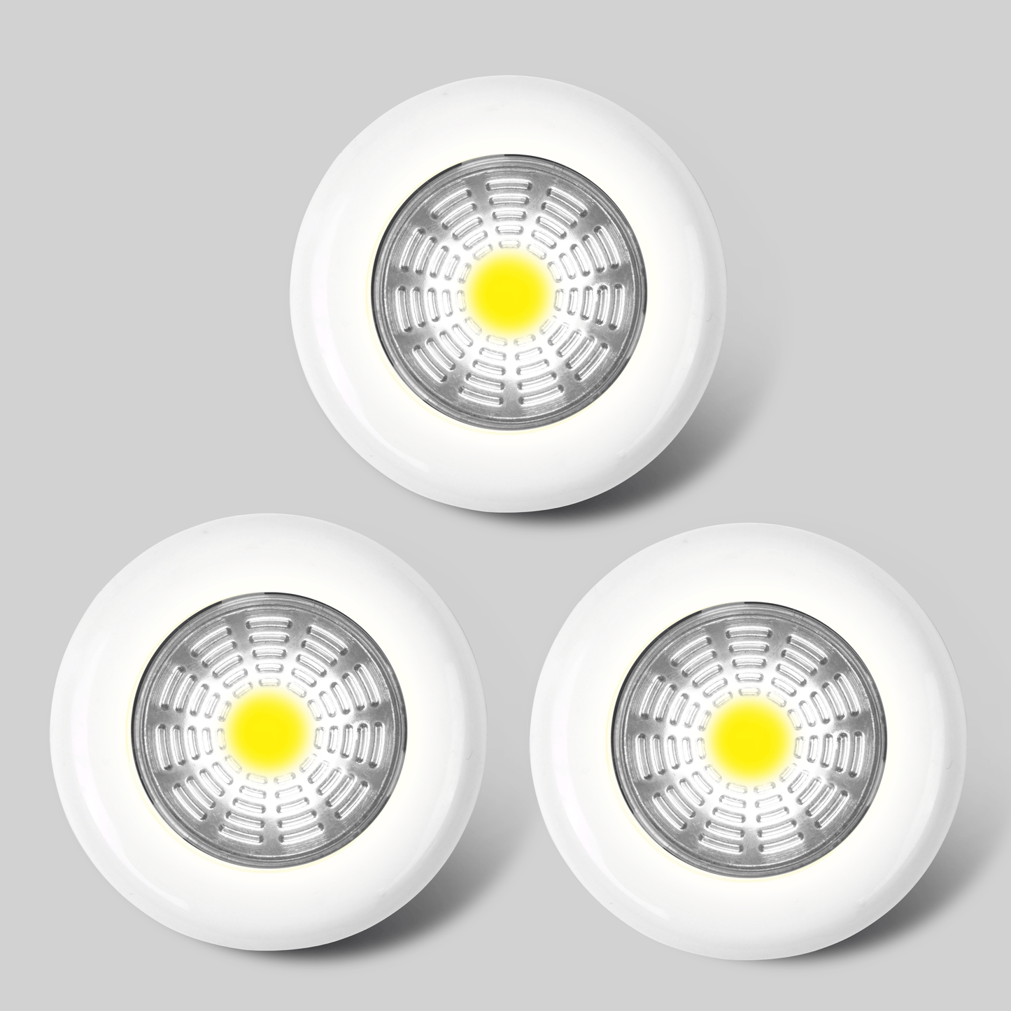 Bricocenter 3 PUSHLIGHTS PLASTIC WHITE D6,8 CM LED 50LM NATURAL LIGHT BATTERY OPERATED
