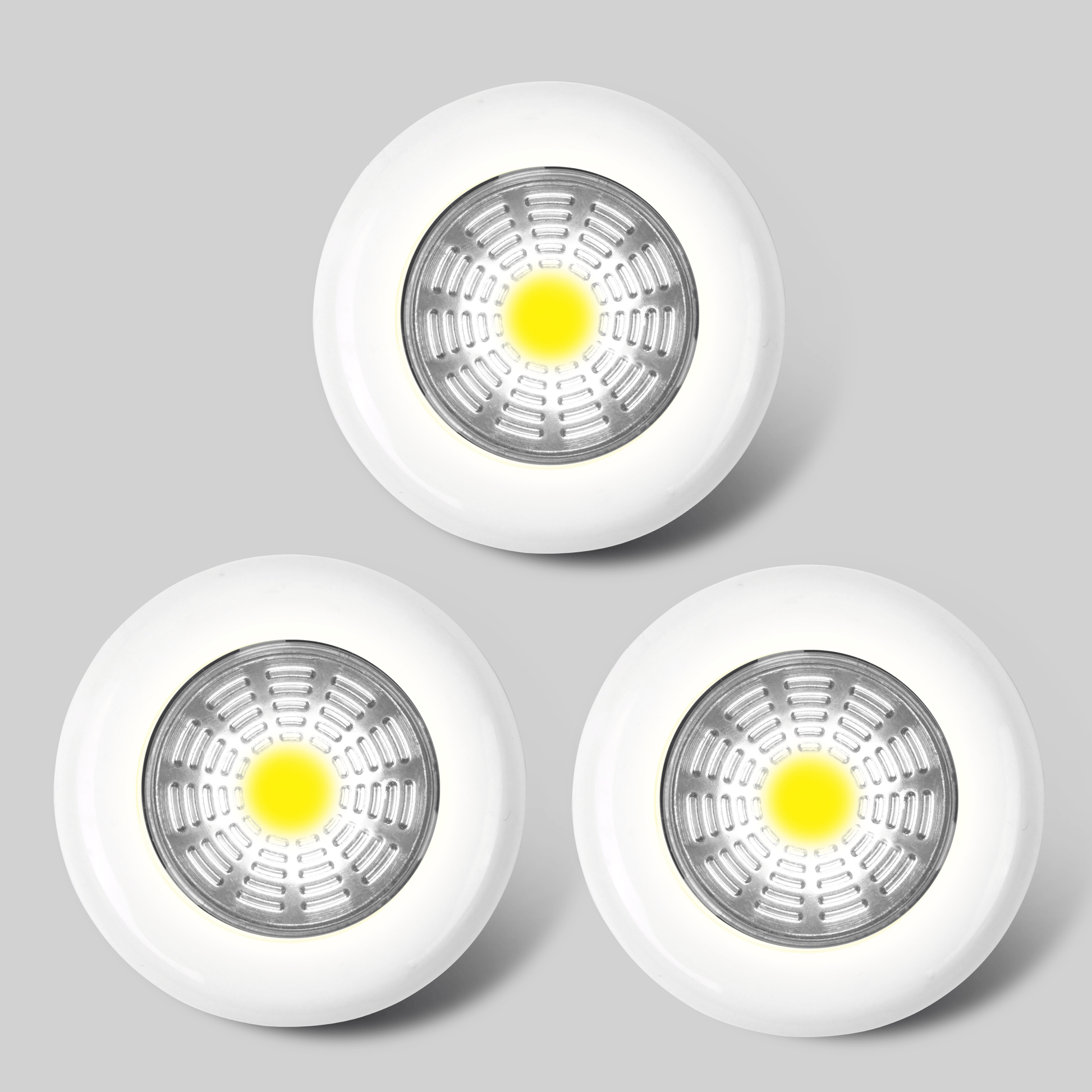 Bricocenter 3 PUSHLIGHTS PLASTIC WHITE D6,8 CM LED 50LM NATURAL LIGHT BATTERY OPERATED