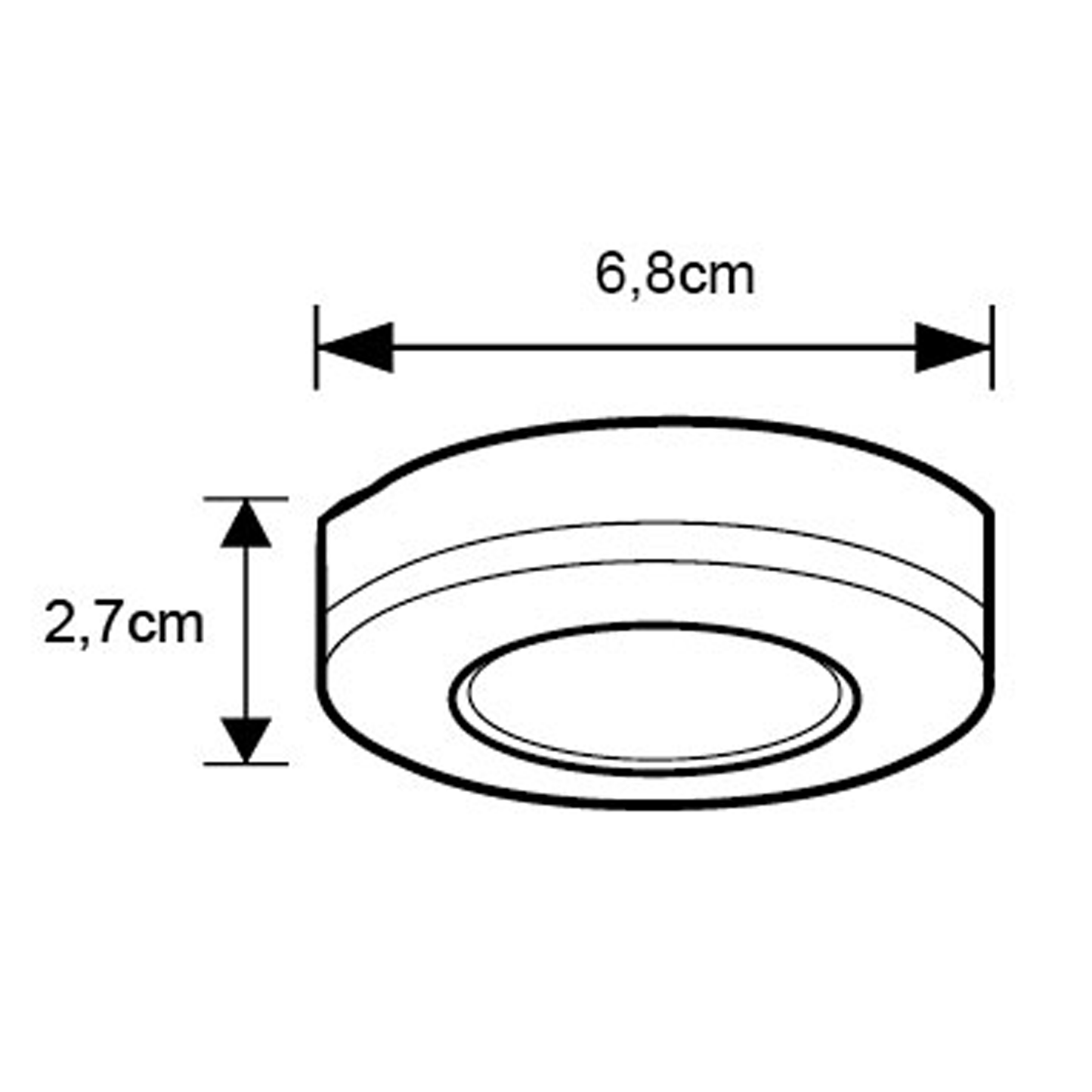 3 PUSHLIGHTS PLASTIC WHITE D6,8 CM LED 50LM NATURAL LIGHT BATTERY OPERATED