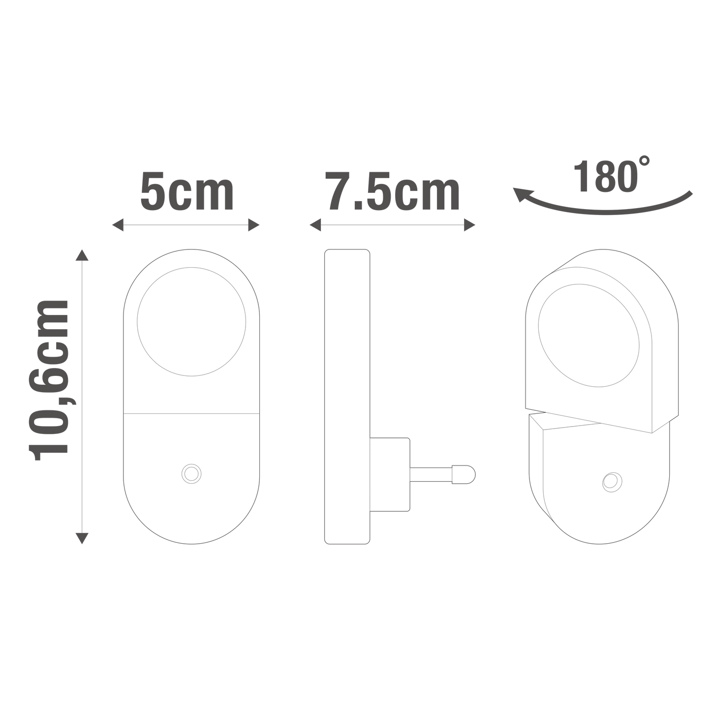 Bricocenter VALBY NIGHT LIGHT PLASTIC WHITE LED NATURAL LIGHT ADJUSTABLE