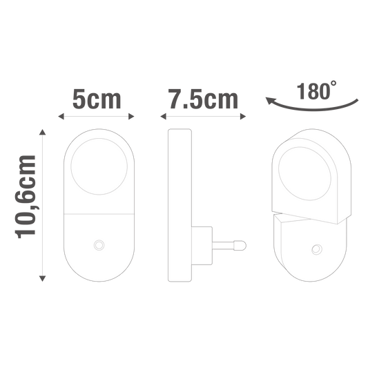 Bricocenter VALBY NIGHT LIGHT PLASTIC WHITE LED NATURAL LIGHT ADJUSTABLE