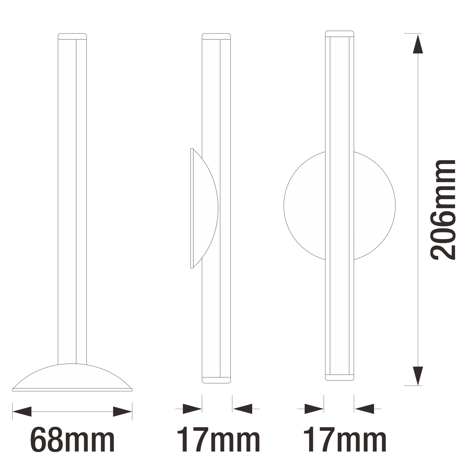 Bricocenter SHAKA ALUMINIUM BAR SILVER 20.6CM LED 180LM NATURAL LIGHT WITH USB