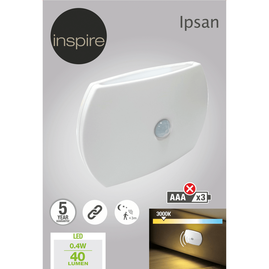 Bricocenter IPSAN PLASTIC MARKER WHITE 10CM LED 40LM WARM LIGHT WITH MOTION SENSOR