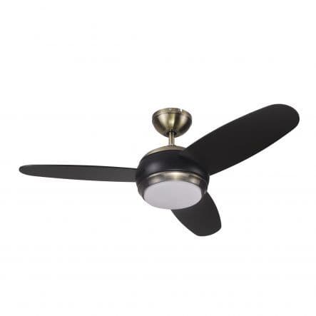 Bricocenter CEILING FAN VILLAR WOOD BLACK D106 CM LED 2000LM 3 BLADES CCT DIMMABLE