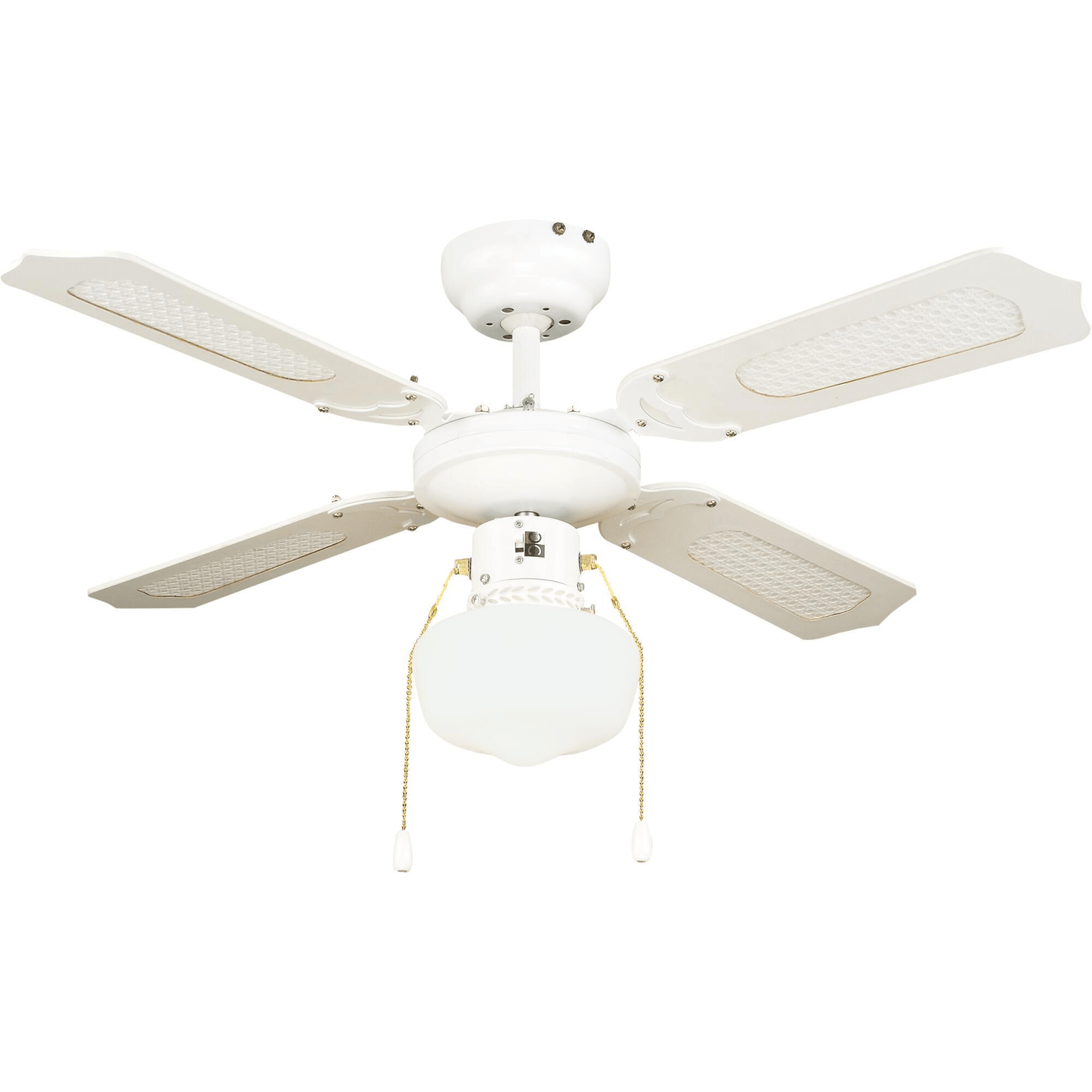 Bricocenter BARBADE CEILING FAN 4 BLADES D91 E27 60W RATTAN WHITE