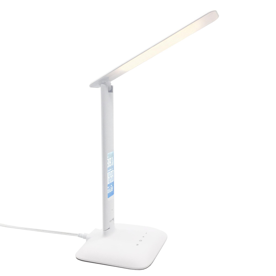 STUDIO LAMP ALEX PLASTIC WHITE H26 LED 5W 4 STEP WITH ALARM AND USB