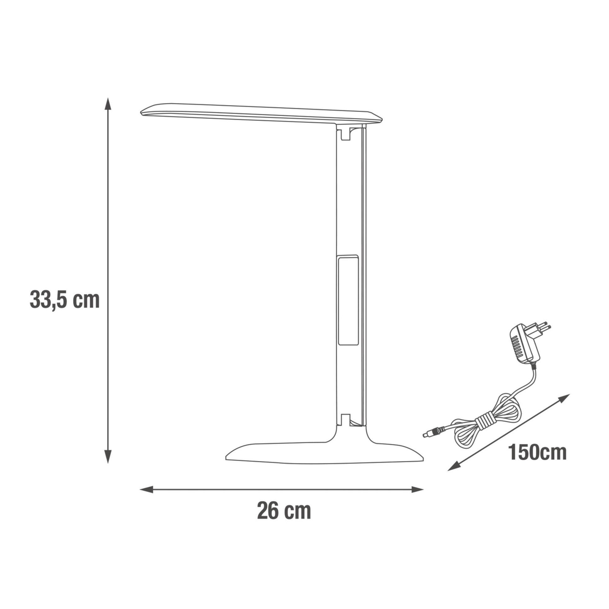 Bricocenter STUDIO LAMP ALEX PLASTIC WHITE H26 LED 5W 4 STEP WITH ALARM AND USB