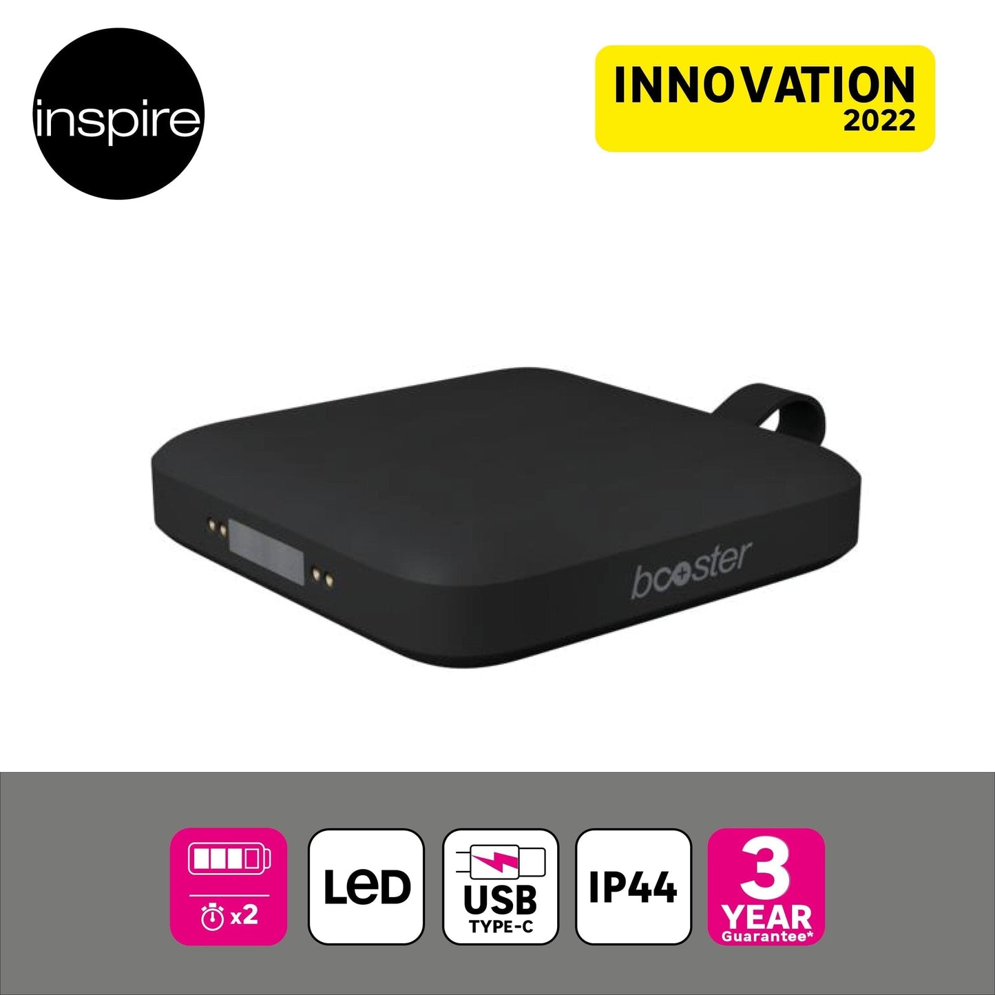 POWER BANK PLASTIC GREY 8.5X8.5X2CM IP44