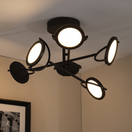 Bricocenter DIUNA CHANDELIER 53X14X40CM METAL BLACK LED 4332LM CCT DIMMABLE