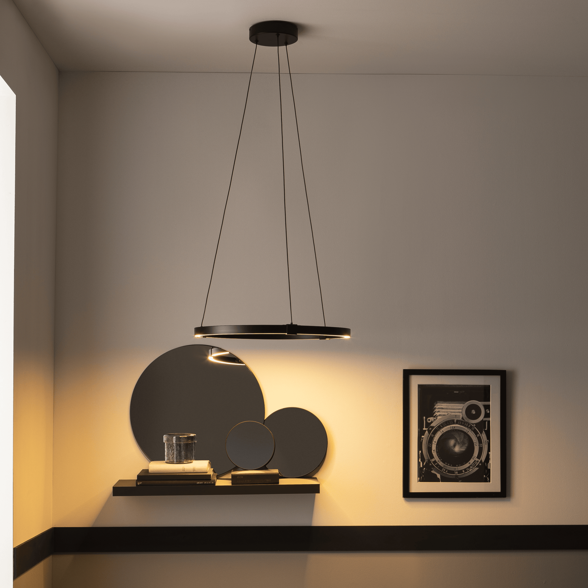 Bricocenter CASSINI METAL CHANDELIER BLACK D56 CM LED 33W CCT DIMMABLE