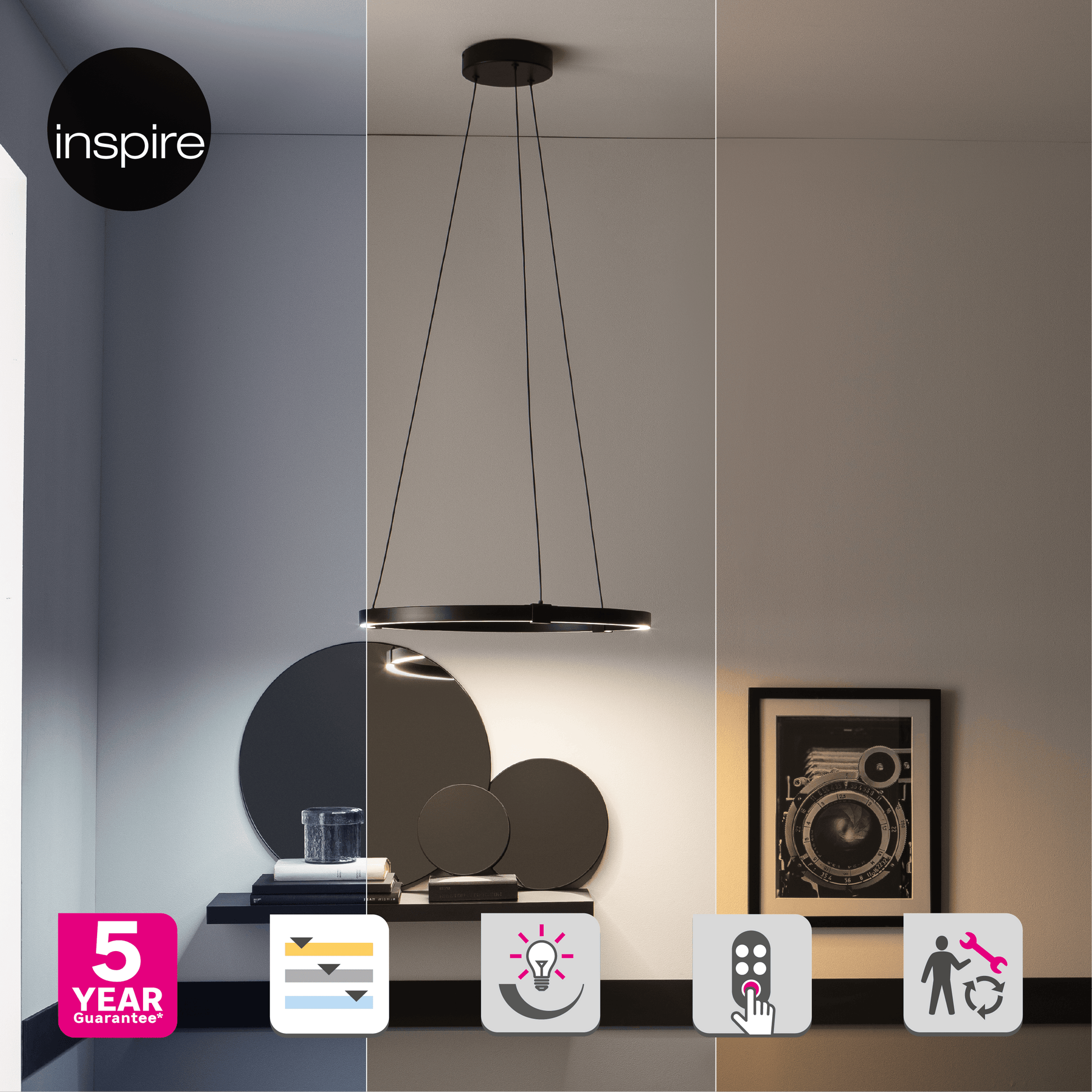 Bricocenter CASSINI METAL CHANDELIER BLACK D56 CM LED 33W CCT DIMMABLE