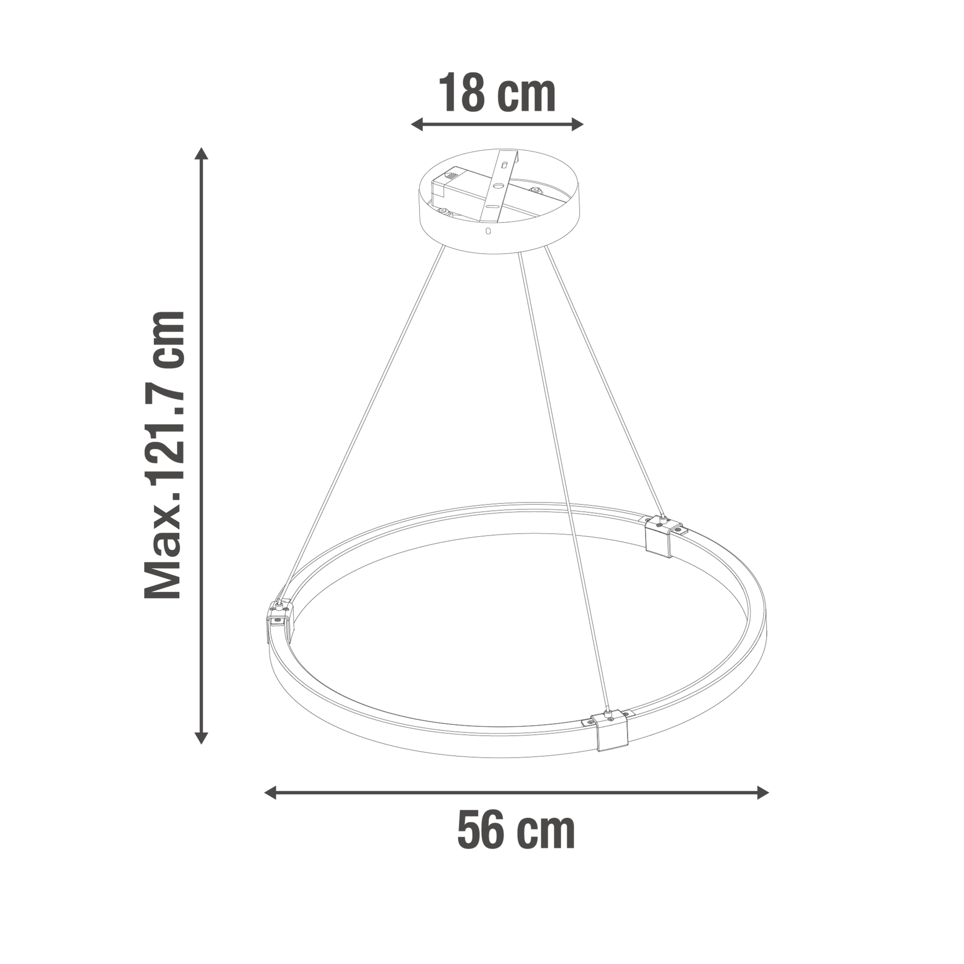 Bricocenter CASSINI METAL CHANDELIER BLACK D56 CM LED 33W CCT DIMMABLE