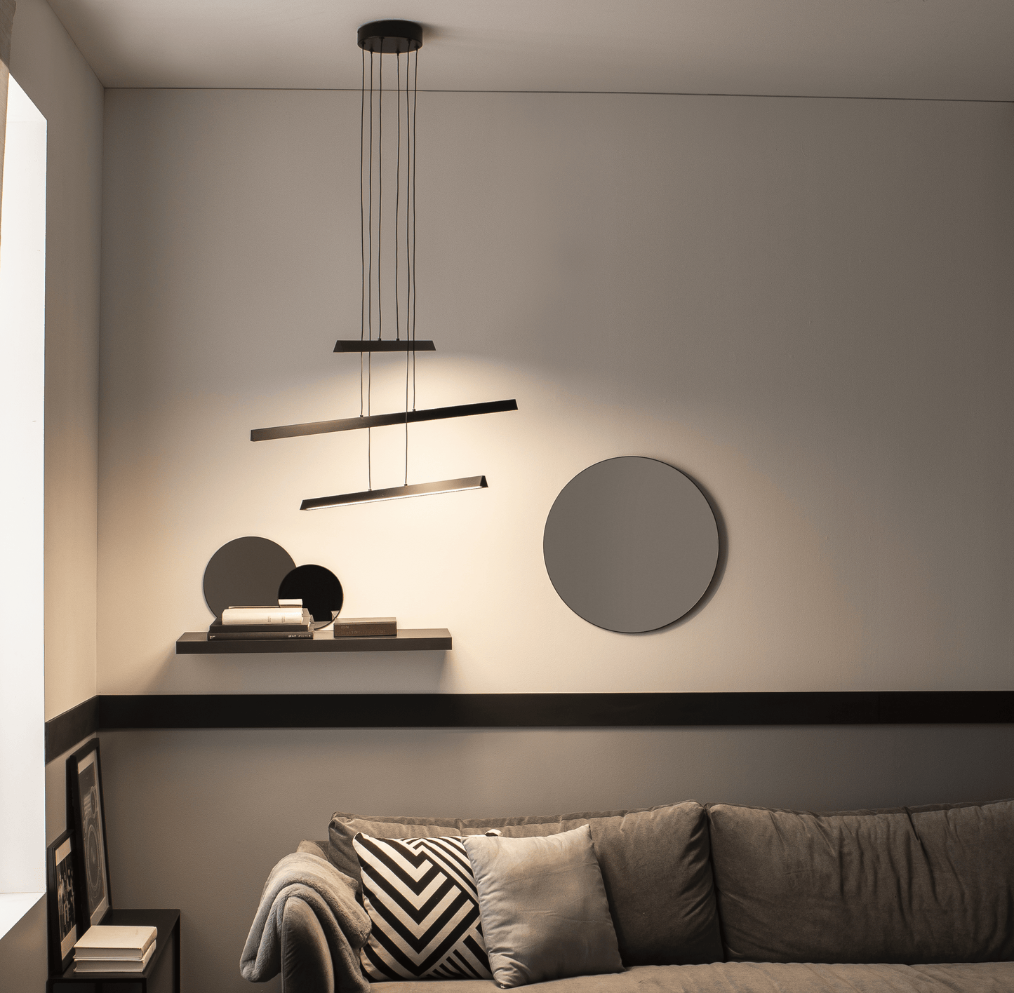 Bricocenter FINCH METAL CHANDELIER BLACK 78CM LED 40W CCT DIMMABLE