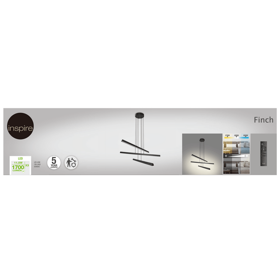 Bricocenter FINCH METAL CHANDELIER BLACK 78CM LED 40W CCT DIMMABLE