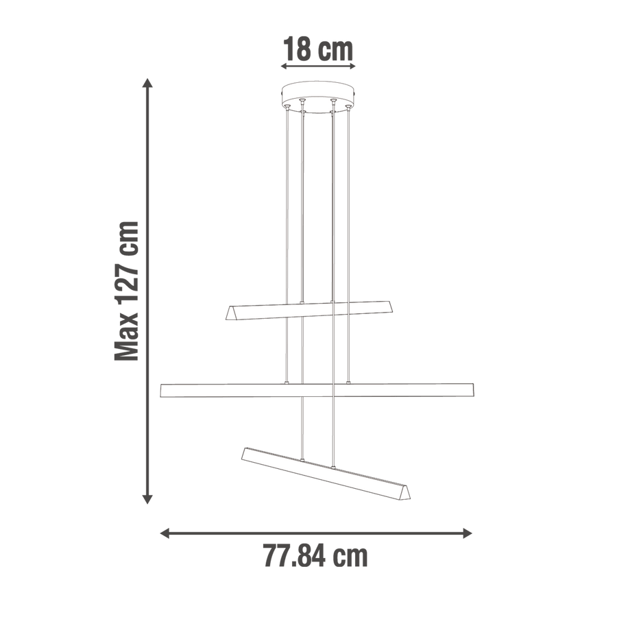 Bricocenter FINCH METAL CHANDELIER BLACK 78CM LED 40W CCT DIMMABLE