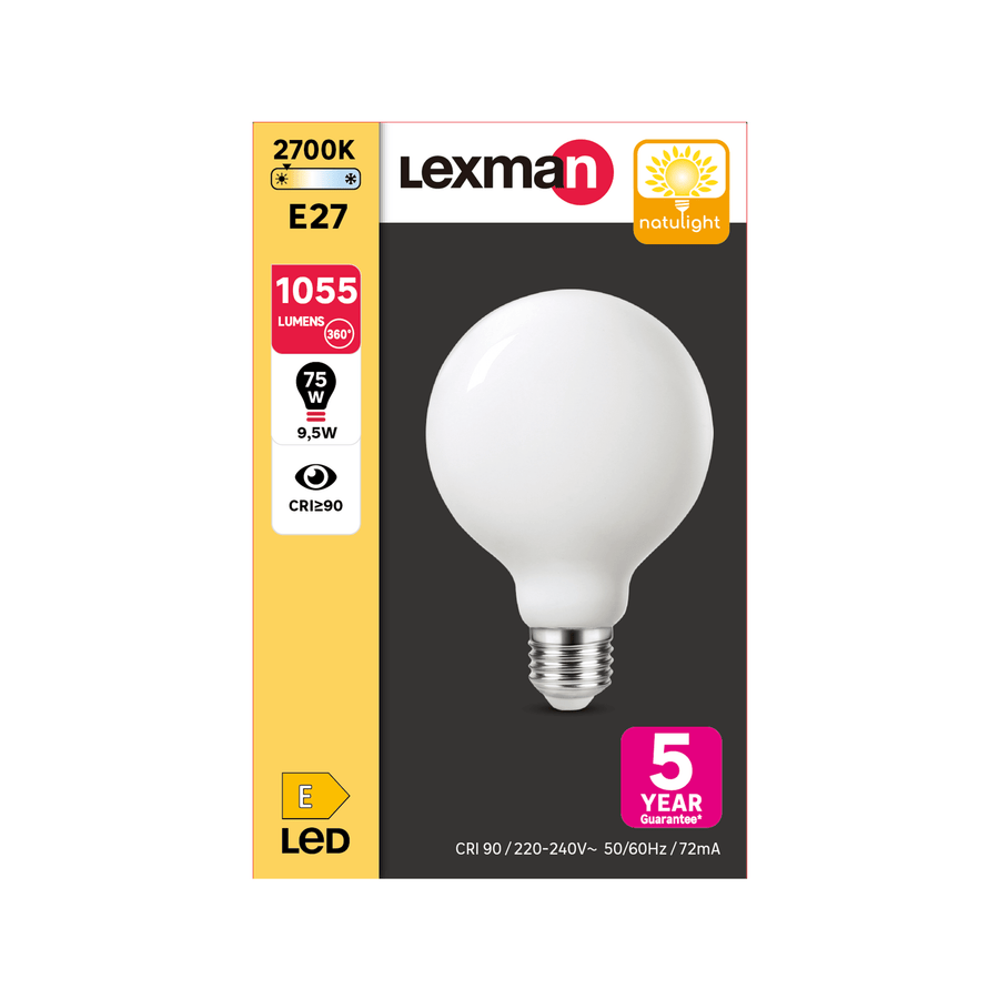 Bricocenter NATULIGHT LED BULB E27=75W GLOBE SMALL FROSTED WARM LIGHT