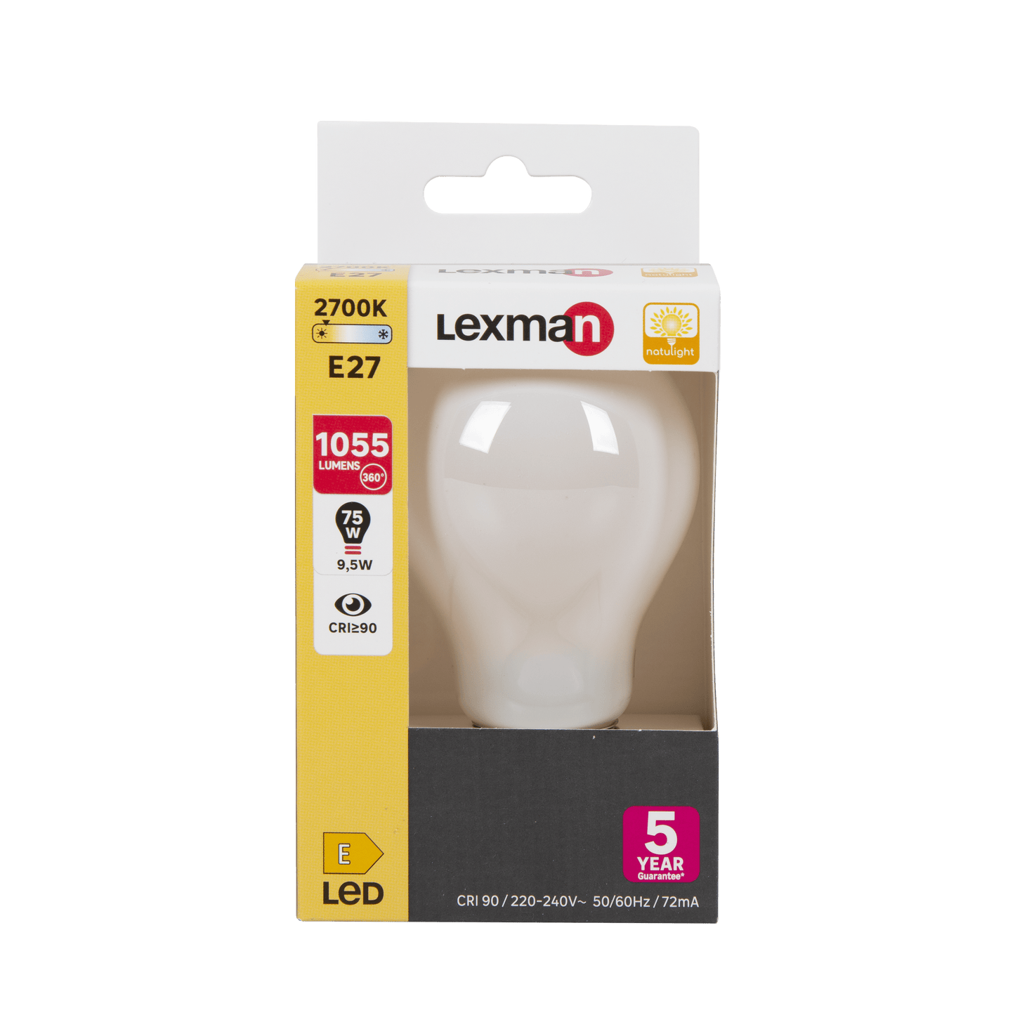 Bricocenter NATULIGHT LED BULB E27=75W DROP FROSTED WARM LIGHT