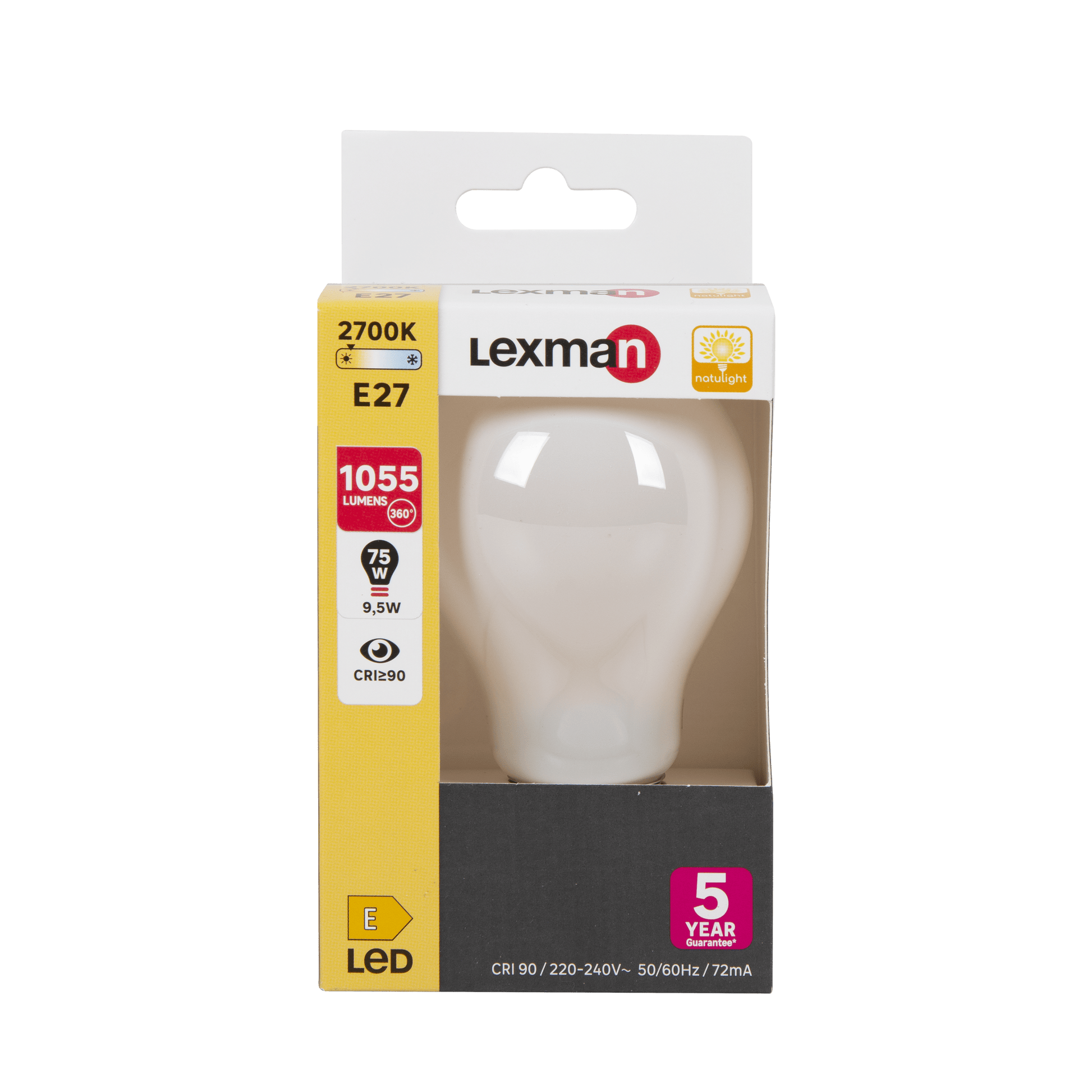 Bricocenter NATULIGHT LED BULB E27=75W DROP FROSTED WARM LIGHT