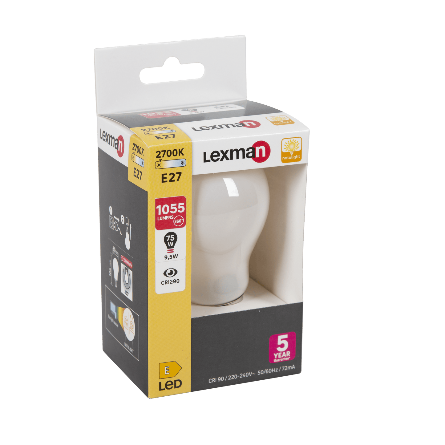 Bricocenter NATULIGHT LED BULB E27=75W DROP FROSTED WARM LIGHT